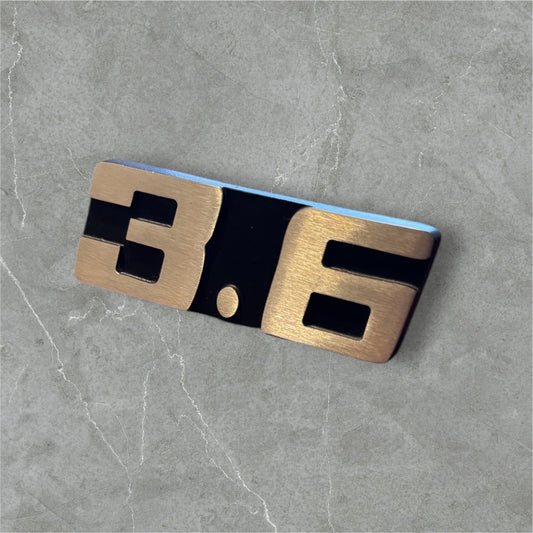 Logo de cylindré Inox pour Porsche 911 classic. 911 aircooled flat 6